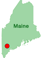 Location of Blueberry Cove Cottage on Tripp Lake in Poland, Maine